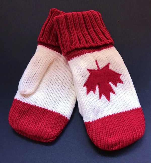 Knitted Canada Mittens